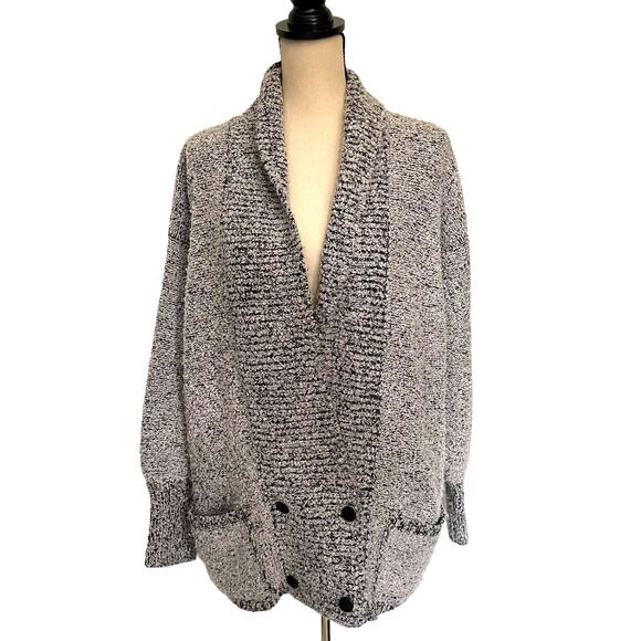 Vtg Y2K Side Effects Marled Cardigan Womens Sweater Sz M Chunky Knit Grandpa - Picture 1 of 12